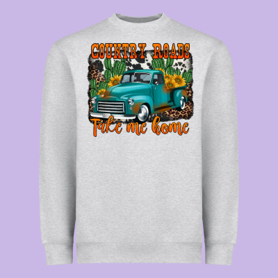 Country Roads Take Me Home Old Western Truck Heavyweight Sweatshirt Designed By Jasminsmagicworld