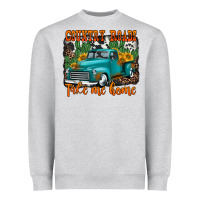 Heather Grey country roads take me home old western truck Heavyweight Sweatshirt - Jasminsmagicworld