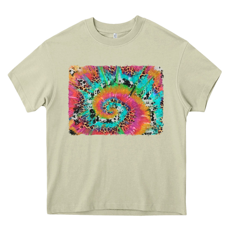 Tie Dye Leopard Cowhide Glitter Background Heavy Core Tee by Artiststas | Teevron