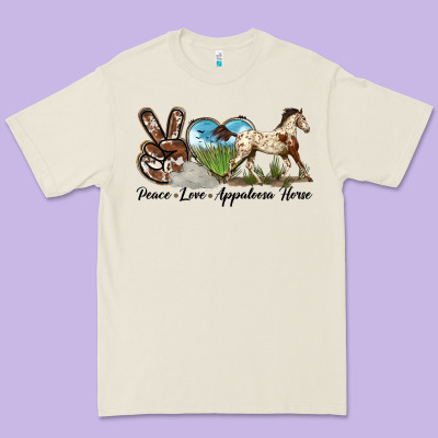 Peace Love Appaloosa Horse Premium Tee Designed By Lillyallendesigns