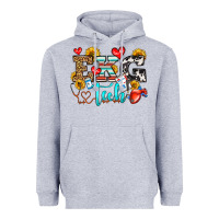 Heather Grey ekg tech Heavyweight Hoodie - OliviaCreatesArt