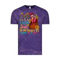 Cloud Purple i may look calm but in my head i pecked you three Vintage Tee - NancyCooperArtShop