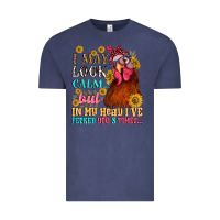Vintage Denim i may look calm but in my head i pecked you three Vintage Tee - NancyCooperArtShop