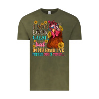 Vintage Olive i may look calm but in my head i pecked you three Vintage Tee - NancyCooperArtShop