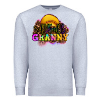 Heather Grey softball granny Premium Sweatshirt - OliviaCreatesArt