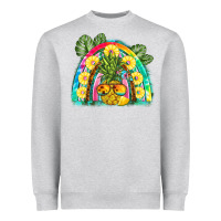 Heather Grey pineapple rainbow Heavyweight Sweatshirt - BarkalooDesign