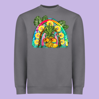 Pineapple Rainbow Heavyweight Sweatshirt Designed By Barkaloodesign