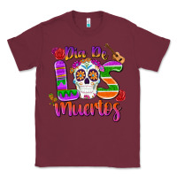 Burgundy dia de los muertos Classic Tee - MaliasSmallBusiness