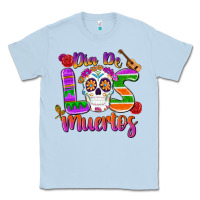 Dusty Blue dia de los muertos Classic Tee - MaliasSmallBusiness