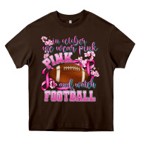 Chocolate Brown in october we wear pink and watch football Heavy Core Tee - AdoDesignShop
