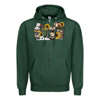 Sports Green Cowhide coffee cups Zipper Hoodie - HowdyJamesFarm