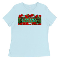 Baby Blue latina libbey glass Ladies Tee - BundleAndBundleShop