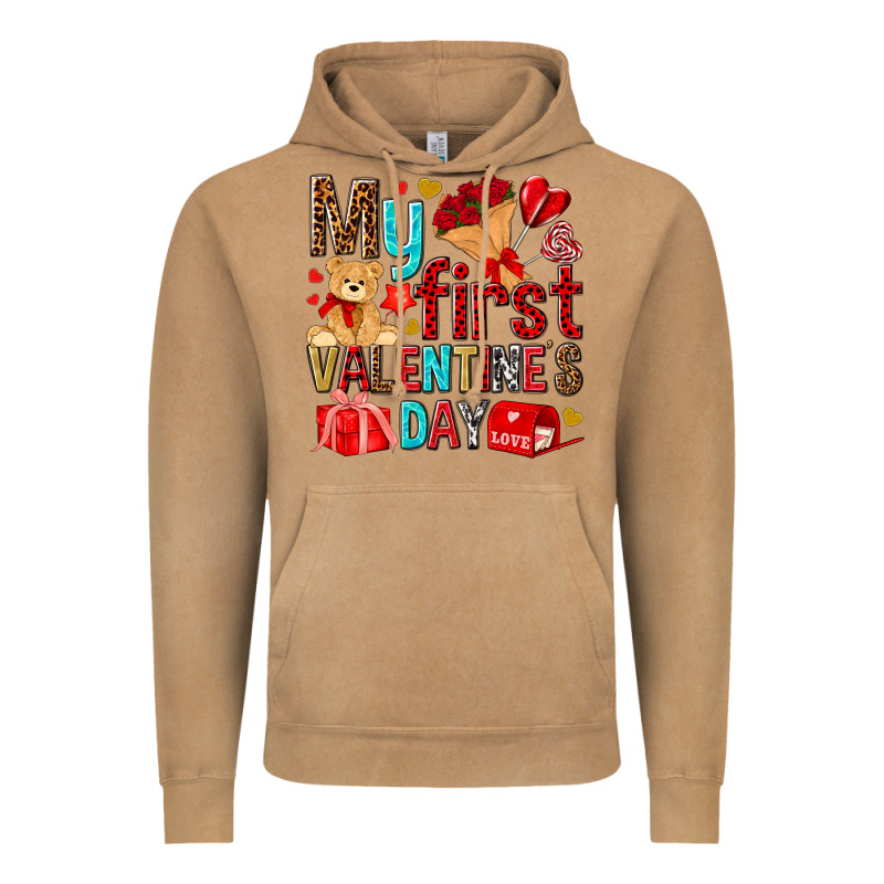 My First Valentines Day Vintage Hoodie by NancyCooperArtShop | Teevron