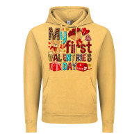 Vintage Mustard my first valentines day Vintage Hoodie - NancyCooperArtShop