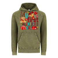Vintage Olive my first valentines day Vintage Hoodie - NancyCooperArtShop