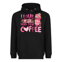 Black i love you more than coffee valentines day Heavyweight Hoodie - OliviaCreatesArt