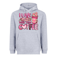 Heather Grey i love you more than coffee valentines day Heavyweight Hoodie - OliviaCreatesArt