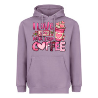 Lavender i love you more than coffee valentines day Heavyweight Hoodie - OliviaCreatesArt