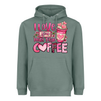 Sage i love you more than coffee valentines day Heavyweight Hoodie - OliviaCreatesArt