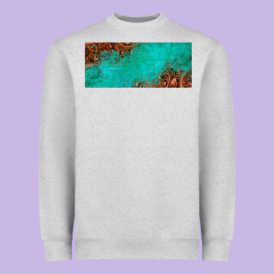 Tooled Leather Turquoise Glitter 11oz Mug Heavyweight Sweatshirt Designed By Jasminsmagicworld