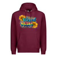 Burgundy Blessed mom Premium Hoodie - CowGirlArtShop
