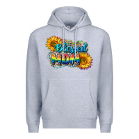 Heather Grey Blessed mom Premium Hoodie - CowGirlArtShop