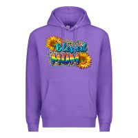 Purple Blessed mom Premium Hoodie - CowGirlArtShop