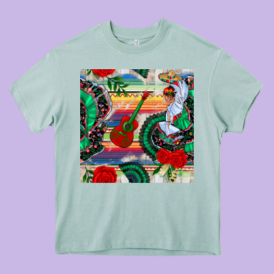 Flamenco Dancer Seamless Pattern Heavy Core Tee Designed By Bundleandbundleshop
