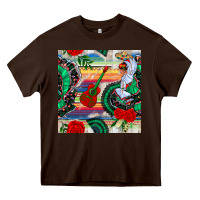 Chocolate Brown flamenco dancer seamless pattern Heavy Core Tee - BundleAndBundleShop
