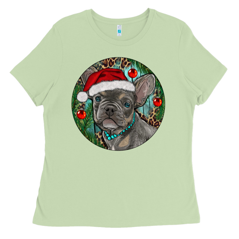 Frenchie Christmas Ladies Tee by RanaPortraitStore | Teevron