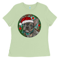 Matcha Frenchie Christmas Ladies Tee - RanaPortraitStore