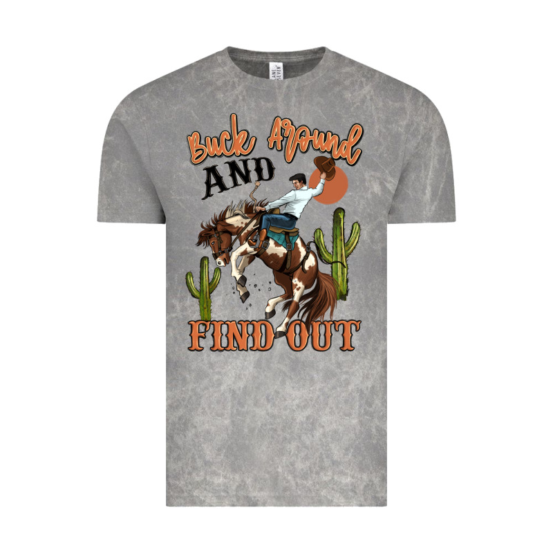 Buck Around And Find Out Rodeo Cowboy Vintage Tee by MaliasSmallBusiness | Teevron