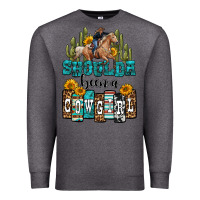 Charcoal Heather shoulda been a cowgirl Premium Sweatshirt - OliviaCreatesArt