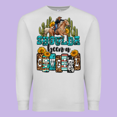 Shoulda Been A Cowgirl Premium Sweatshirt Designed By Oliviacreatesart