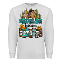 Dove Grey shoulda been a cowgirl Premium Sweatshirt - OliviaCreatesArt