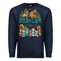 Navy shoulda been a cowgirl Premium Sweatshirt - OliviaCreatesArt