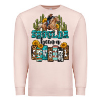 Pale Pink shoulda been a cowgirl Premium Sweatshirt - OliviaCreatesArt