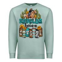 Seafoam shoulda been a cowgirl Premium Sweatshirt - OliviaCreatesArt