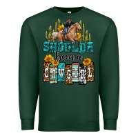 Sports Green shoulda been a cowgirl Premium Sweatshirt - OliviaCreatesArt
