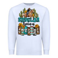 White shoulda been a cowgirl Premium Sweatshirt - OliviaCreatesArt