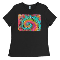 Black tie dye leopard cowhide glitter background Ladies Tee - Artiststas