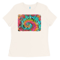 Bone tie dye leopard cowhide glitter background Ladies Tee - Artiststas