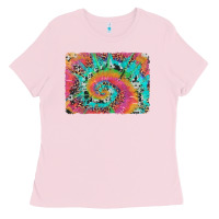 Bubblegum Pink tie dye leopard cowhide glitter background Ladies Tee - Artiststas