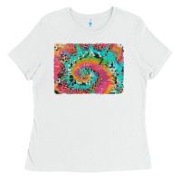 White tie dye leopard cowhide glitter background Ladies Tee - Artiststas