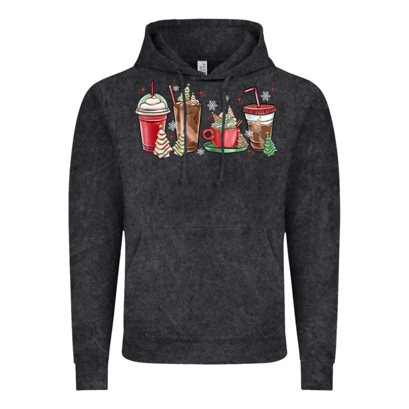 Christmas Tree Cake And Coffee Cups Vintage Hoodie by MaliasSmallBusiness | Teevron