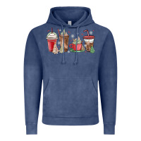 Vintage Denim christmas tree cake and coffee cups Vintage Hoodie - MaliasSmallBusiness