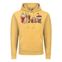 Vintage Mustard christmas tree cake and coffee cups Vintage Hoodie - MaliasSmallBusiness