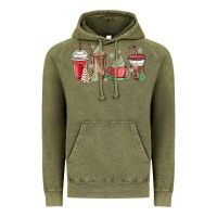 Vintage Olive christmas tree cake and coffee cups Vintage Hoodie - MaliasSmallBusiness