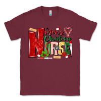 Burgundy merry christmas nurse Classic Tee - MaliasSmallBusiness