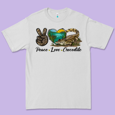 Peace Love Crocodile Premium Tee Designed By Lillyallendesigns
